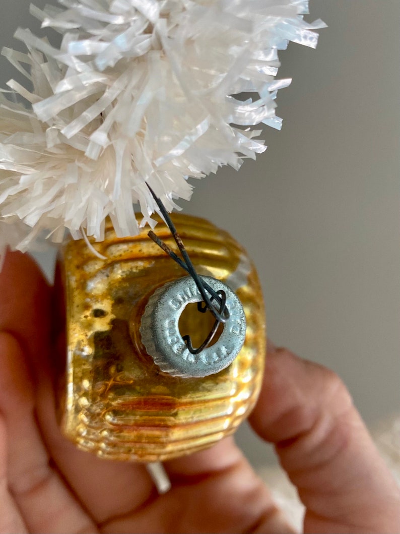 Vintage Gold Bumpy Double Flower Indent Christmas Ornament