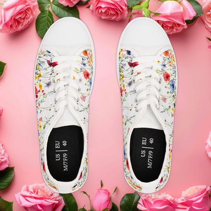 Colorful Women's Low Top Sneaker Wildflower Floral Sneakers